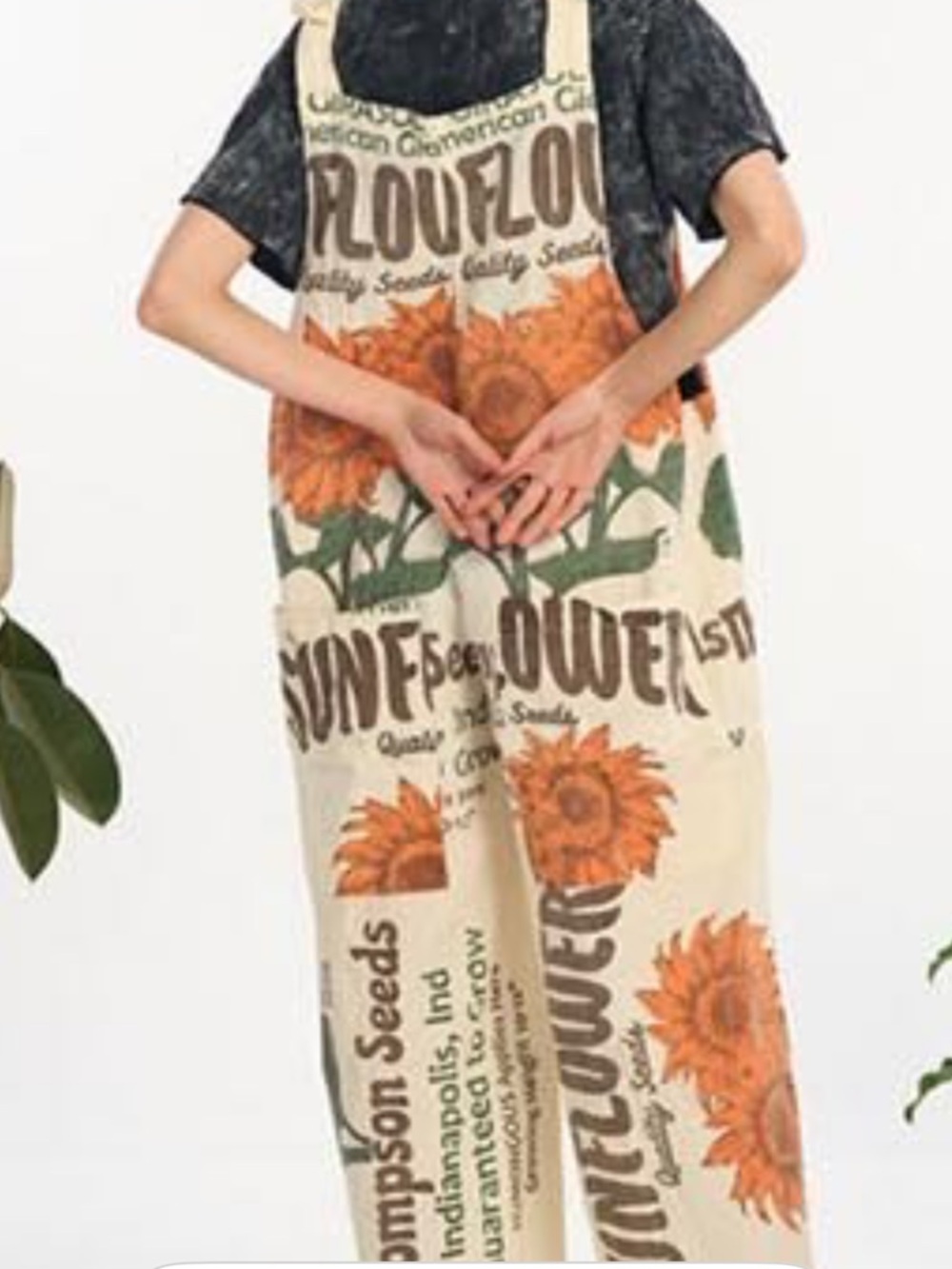 SUNFLOWER SACK OVERALLS NWOT sz OS - Picture 3 of 4